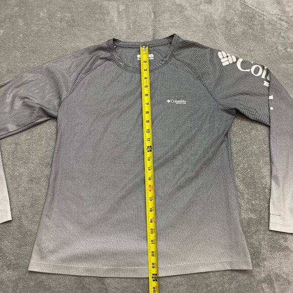 Columbia T-Shirt Women Large Gray Shiny Dots Sportswear Co Omni-Shade PFG Top - Picture 4 of 8